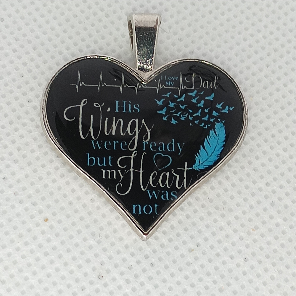 6/$25
Heartfelt Memorial Pendant with Blue and Black Design